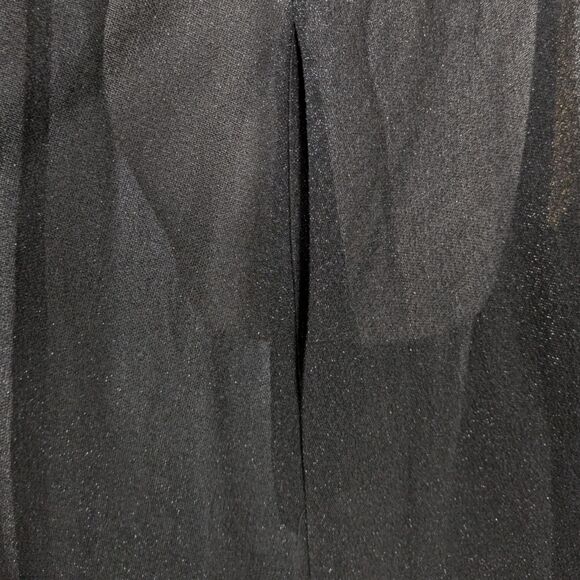 Vintage 70s Black Sheer Sparkle Caftan Size L Gold Braid Trim Zip Maxi Roper - Picture 12 of 16